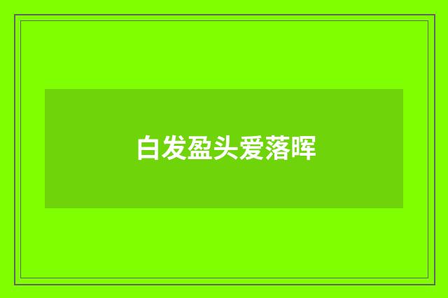 白发盈头爱落晖