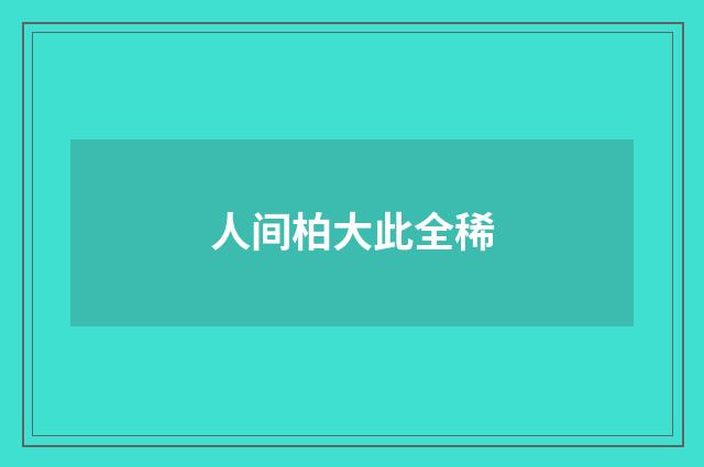 人间柏大此全稀