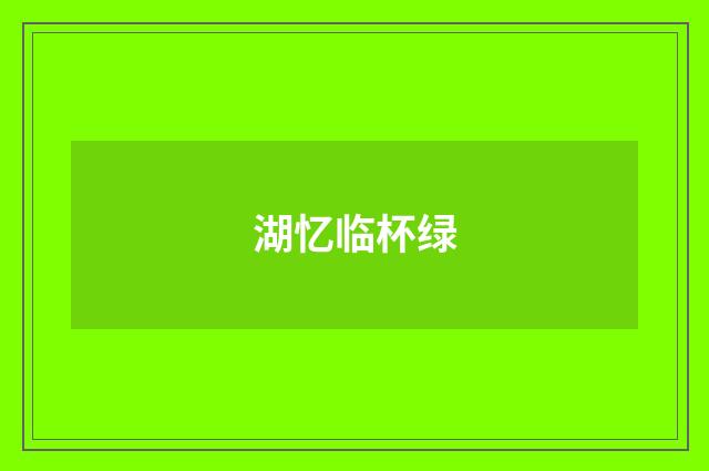 湖忆临杯绿