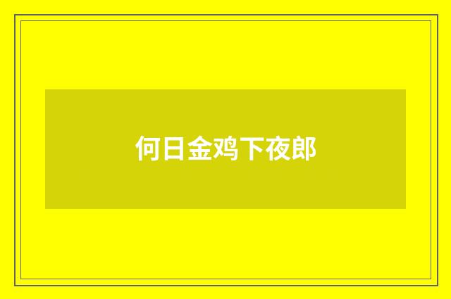 何日金鸡下夜郎