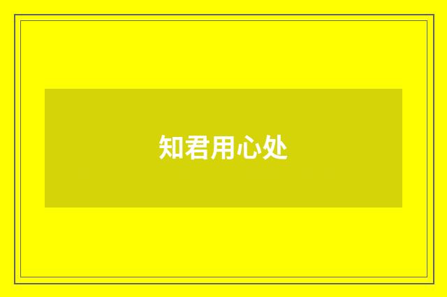 知君用心处
