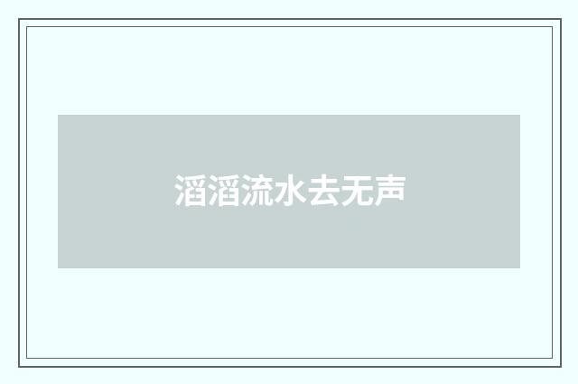 滔滔流水去无声
