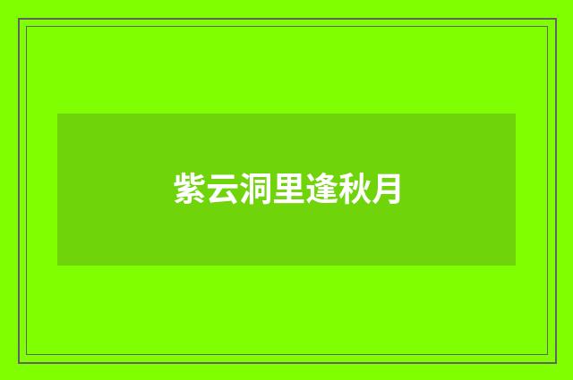 紫云洞里逢秋月