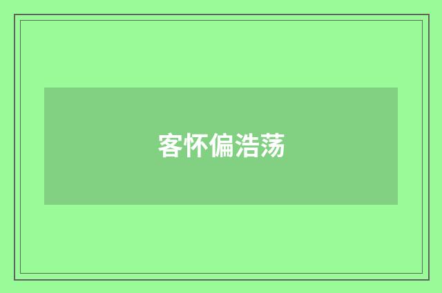 客怀偏浩荡