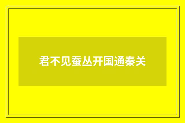 君不见蚕丛开国通秦关