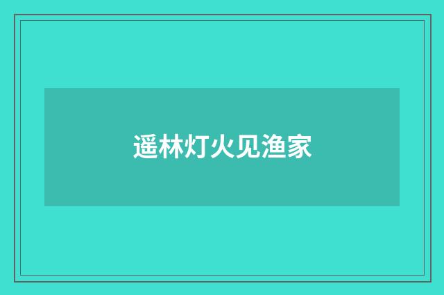遥林灯火见渔家