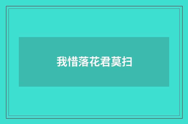 我惜落花君莫扫