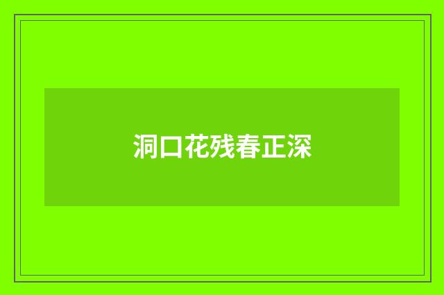 洞口花残春正深