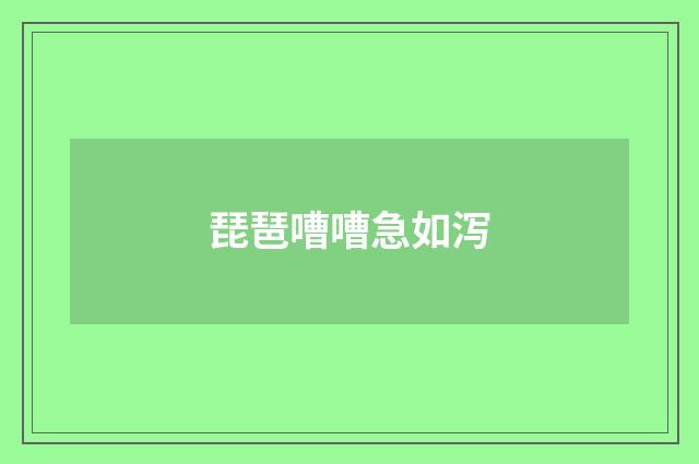 琵琶嘈嘈急如泻