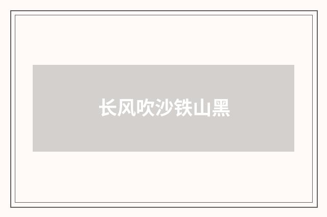 长风吹沙铁山黑