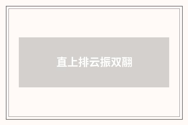 直上排云振双翮