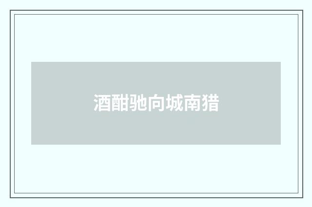 酒酣驰向城南猎