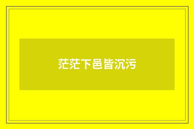 茫茫下邑皆沉污
