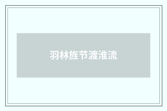羽林旌节渡淮流