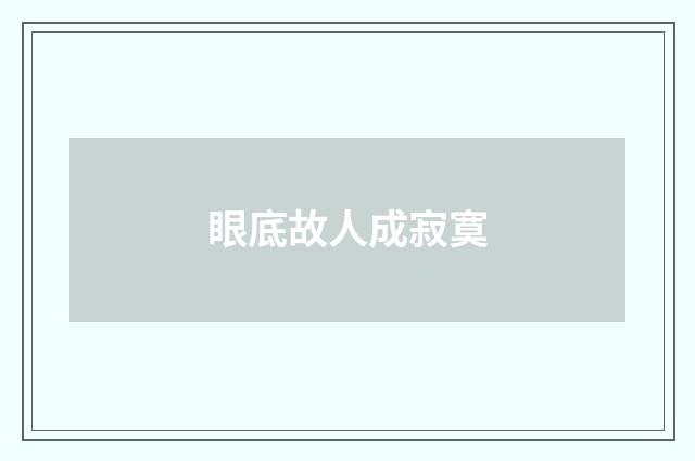 眼底故人成寂寞