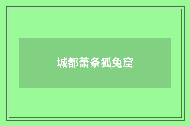 城都萧条狐兔窟