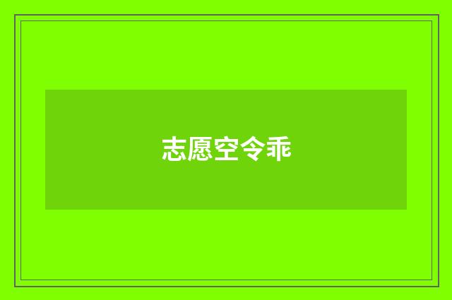 志愿空令乖