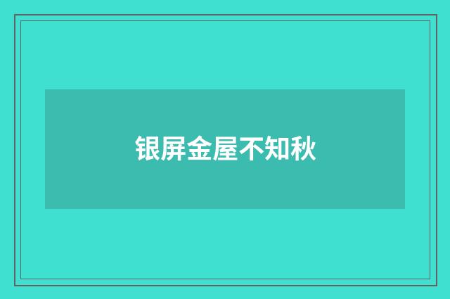 银屏金屋不知秋