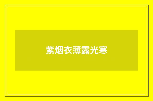 紫烟衣薄露光寒