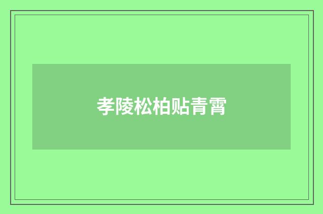 孝陵松柏贴青霄