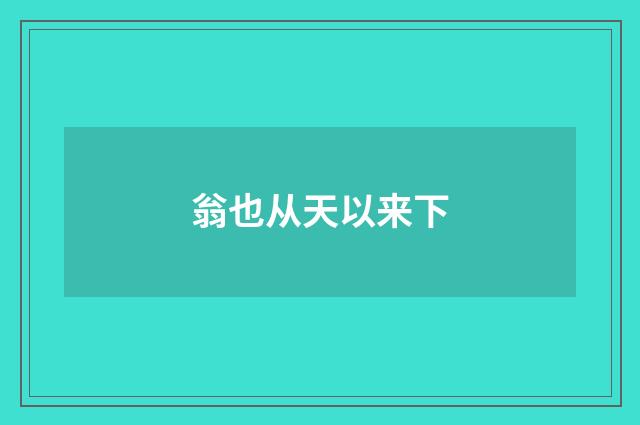 翁也从天以来下
