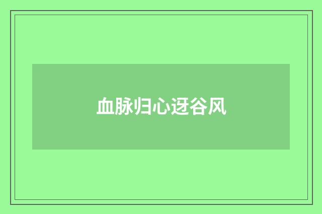 血脉归心迓谷风