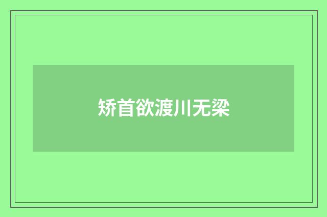 矫首欲渡川无梁