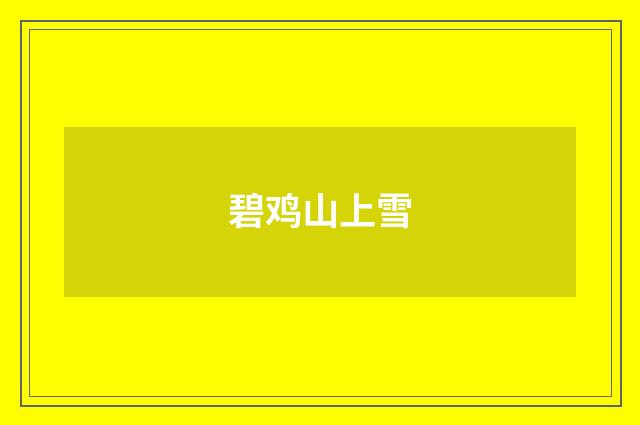 碧鸡山上雪