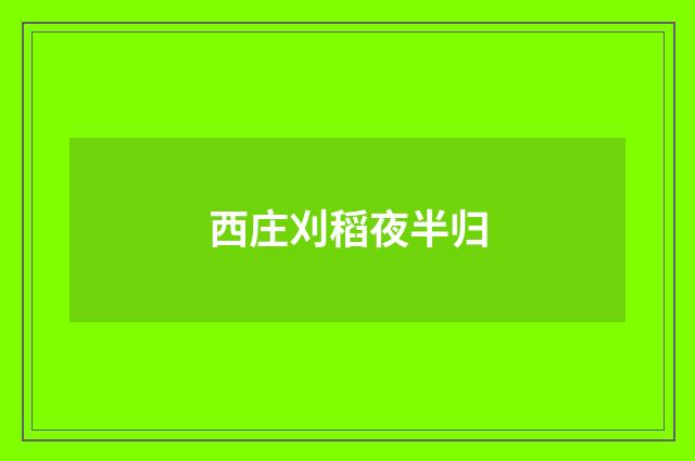 西庄刈稻夜半归