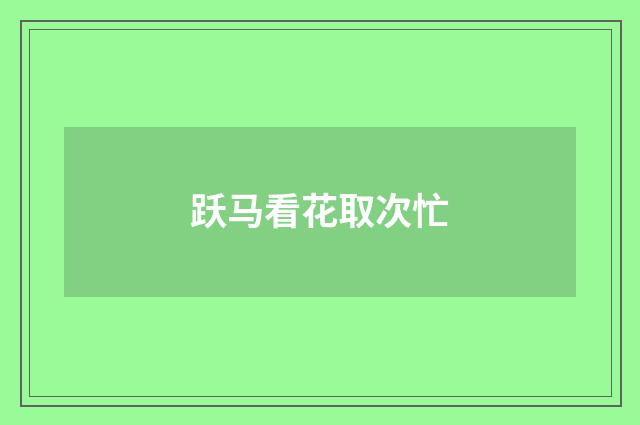 跃马看花取次忙