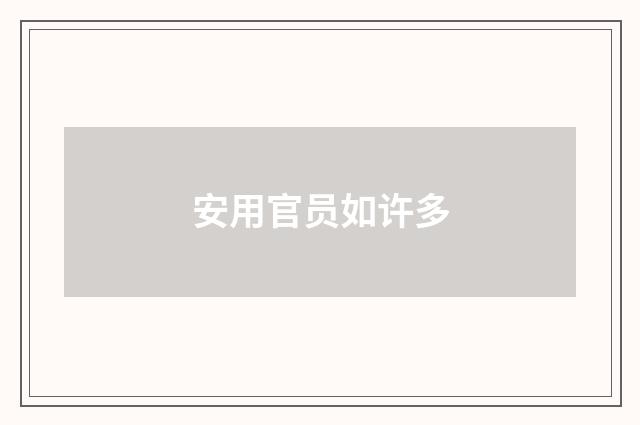安用官员如许多