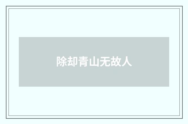 除却青山无故人