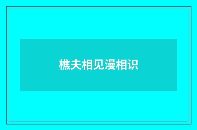 樵夫相见漫相识