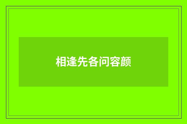 相逢先各问容颜