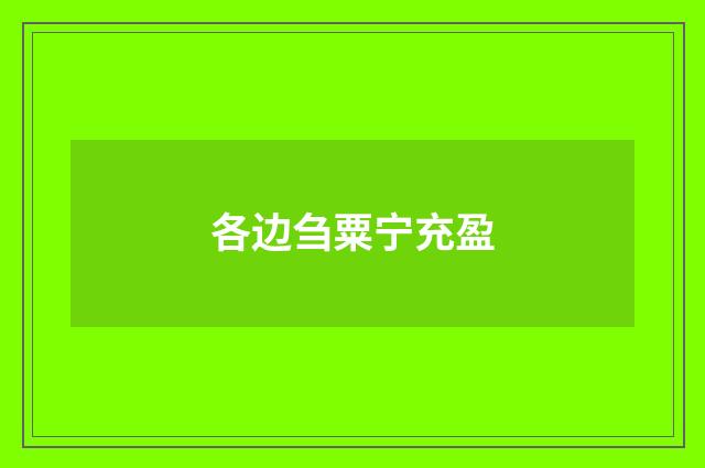 各边刍粟宁充盈