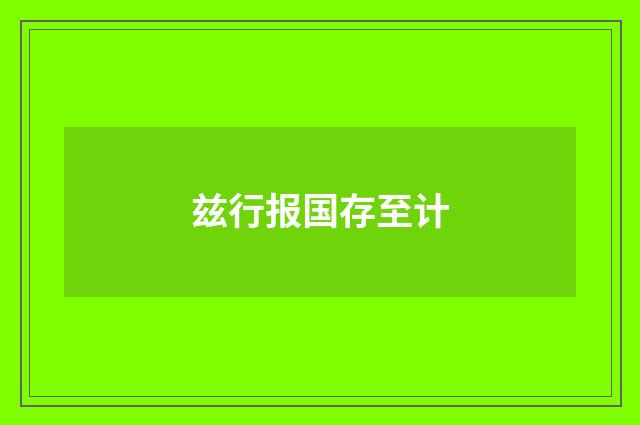 兹行报国存至计