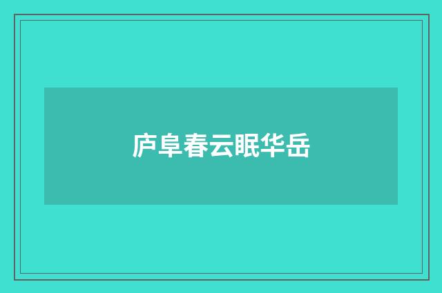 庐阜春云眠华岳