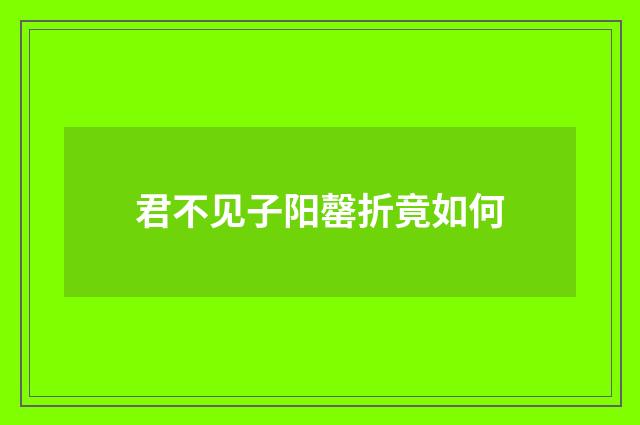 君不见子阳罄折竟如何