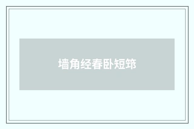 墙角经春卧短筇
