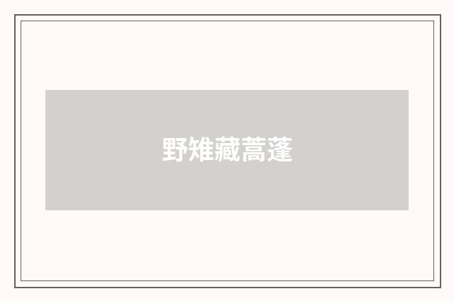 野雉藏蒿蓬