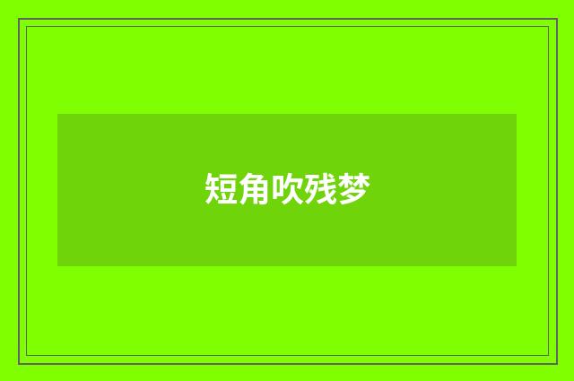 短角吹残梦