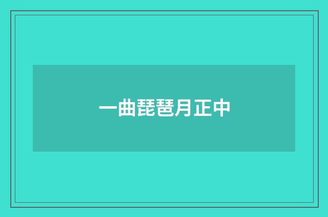 一曲琵琶月正中