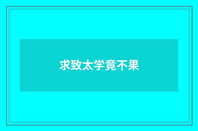 求致太学竟不果
