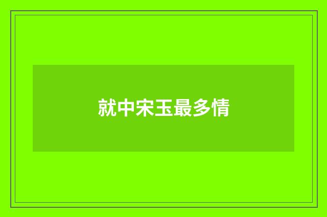 就中宋玉最多情