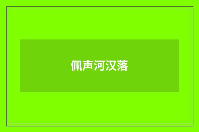 佩声河汉落