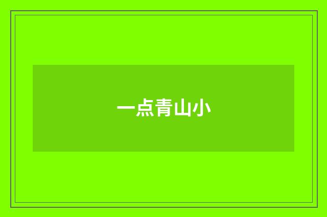 一点青山小