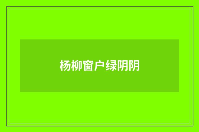 杨柳窗户绿阴阴