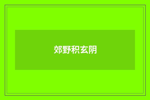 郊野积玄阴