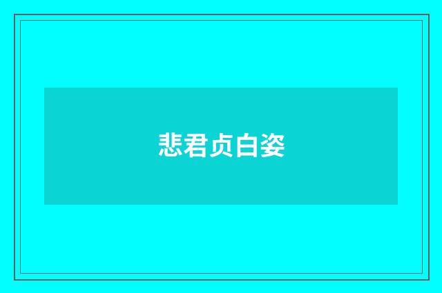 悲君贞白姿