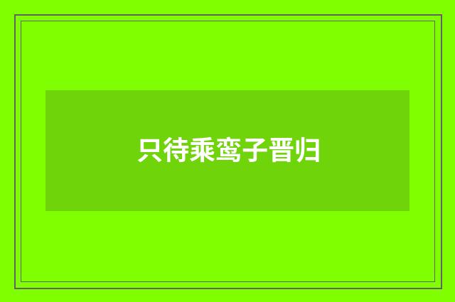 只待乘鸾子晋归
